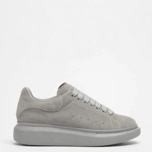 Alexander McQueen Oversized Sneaker — Grey Suede for sale — standing shot