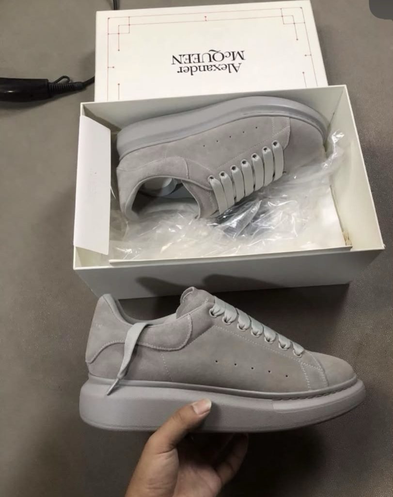 Alexander McQueen Oversized Sneaker — Grey Suede for sale