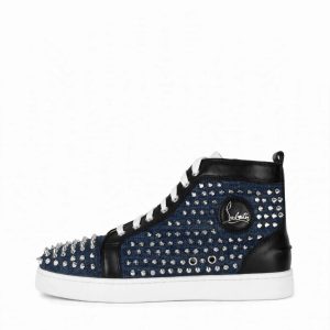 Christian Louboutin Louis Spikes High-Top — Denim for sale — standing shot
