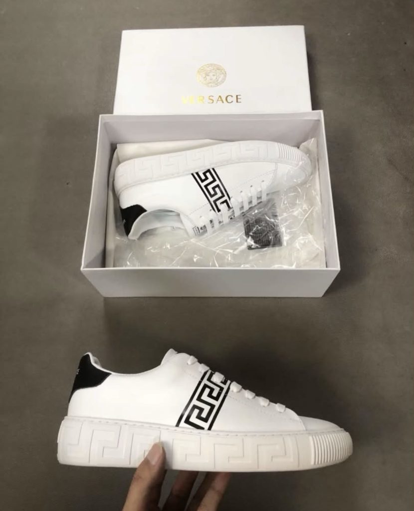 Versace La Greca Low-Top — White/Black for sale