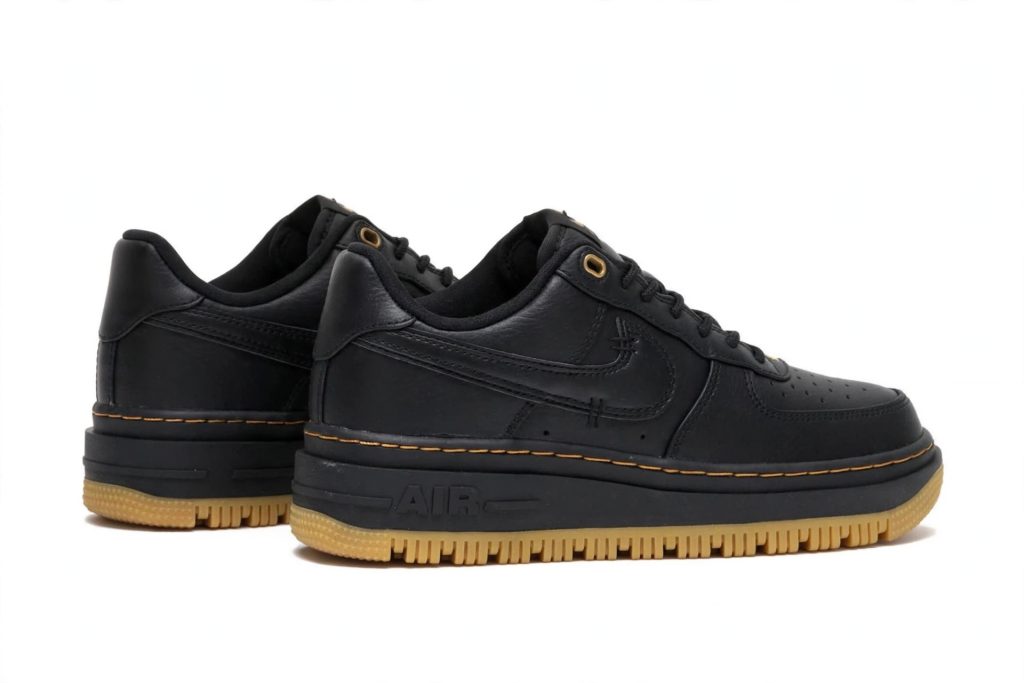 Nike Air Force 1 Low Luxe "Black Gum" for sale — standing shot
