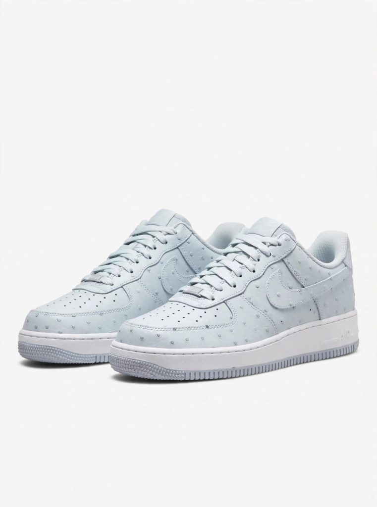 Travis Scott x Nike Air Force 1 Low "Blue Ostrich" for sale — standing shot
