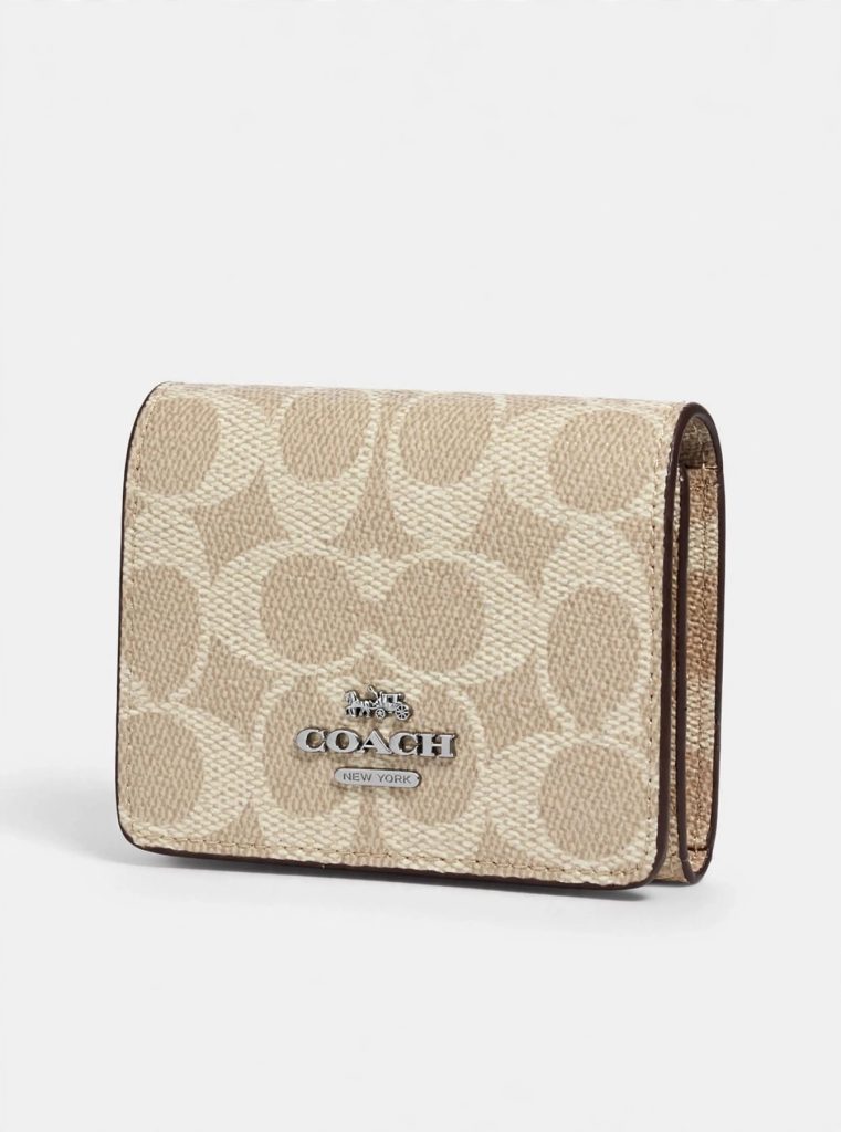 Coach Mini Wallet — Signature Canvas, Light Khaki (Women's) — product shot