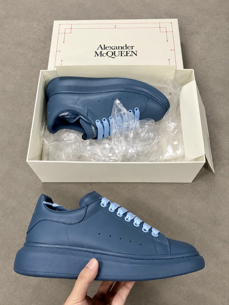 Alexander McQueen Oversized Sneaker Blue for sale — standing shot