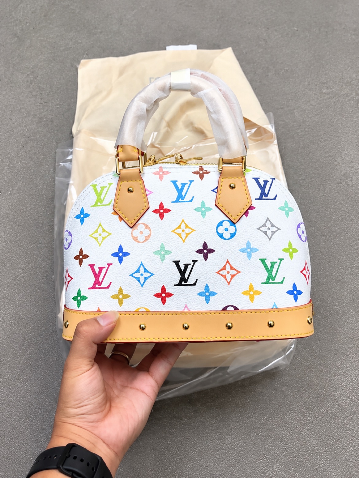 Louis Vuitton x Takashi Murakami Alma BB Multicolore White