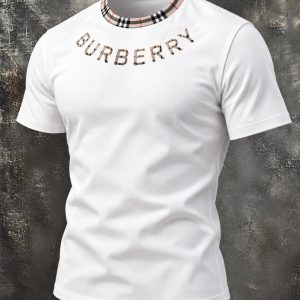 Burberry Check-Trim Logo T-Shirt — White