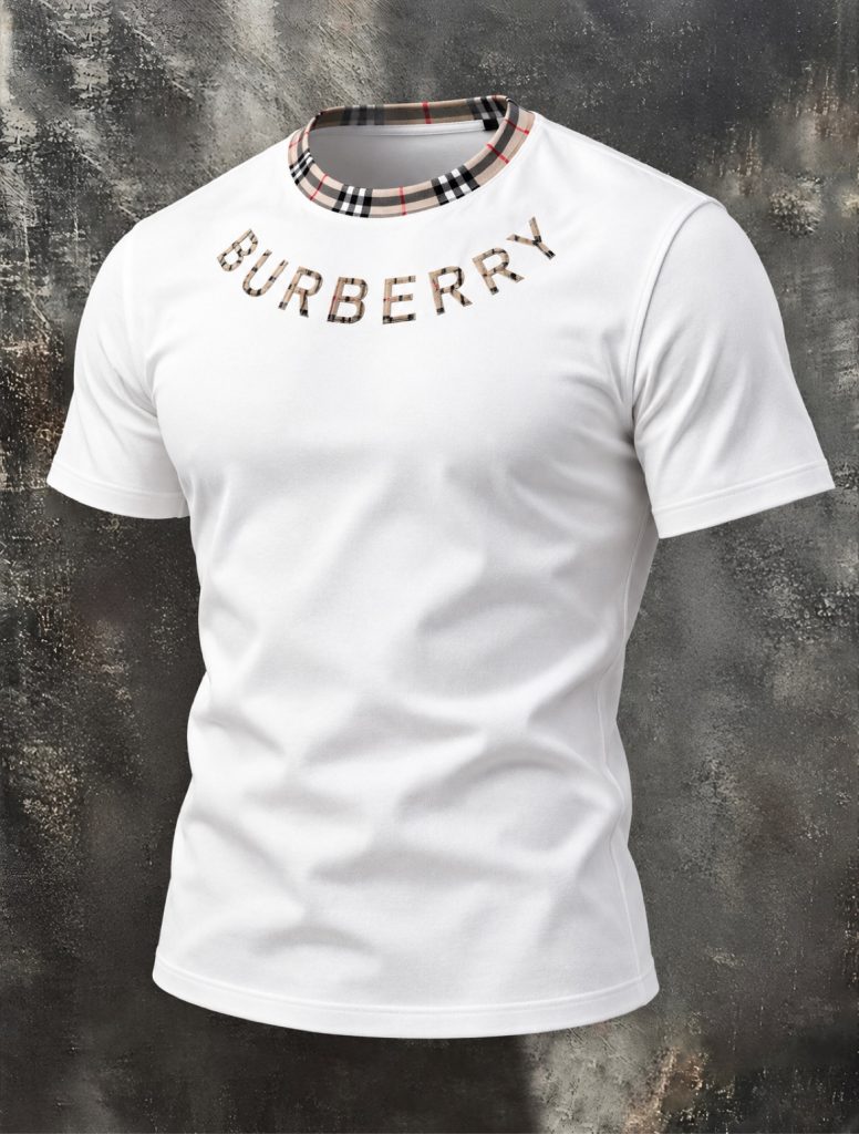 Burberry Check-Trim Logo T-Shirt — White