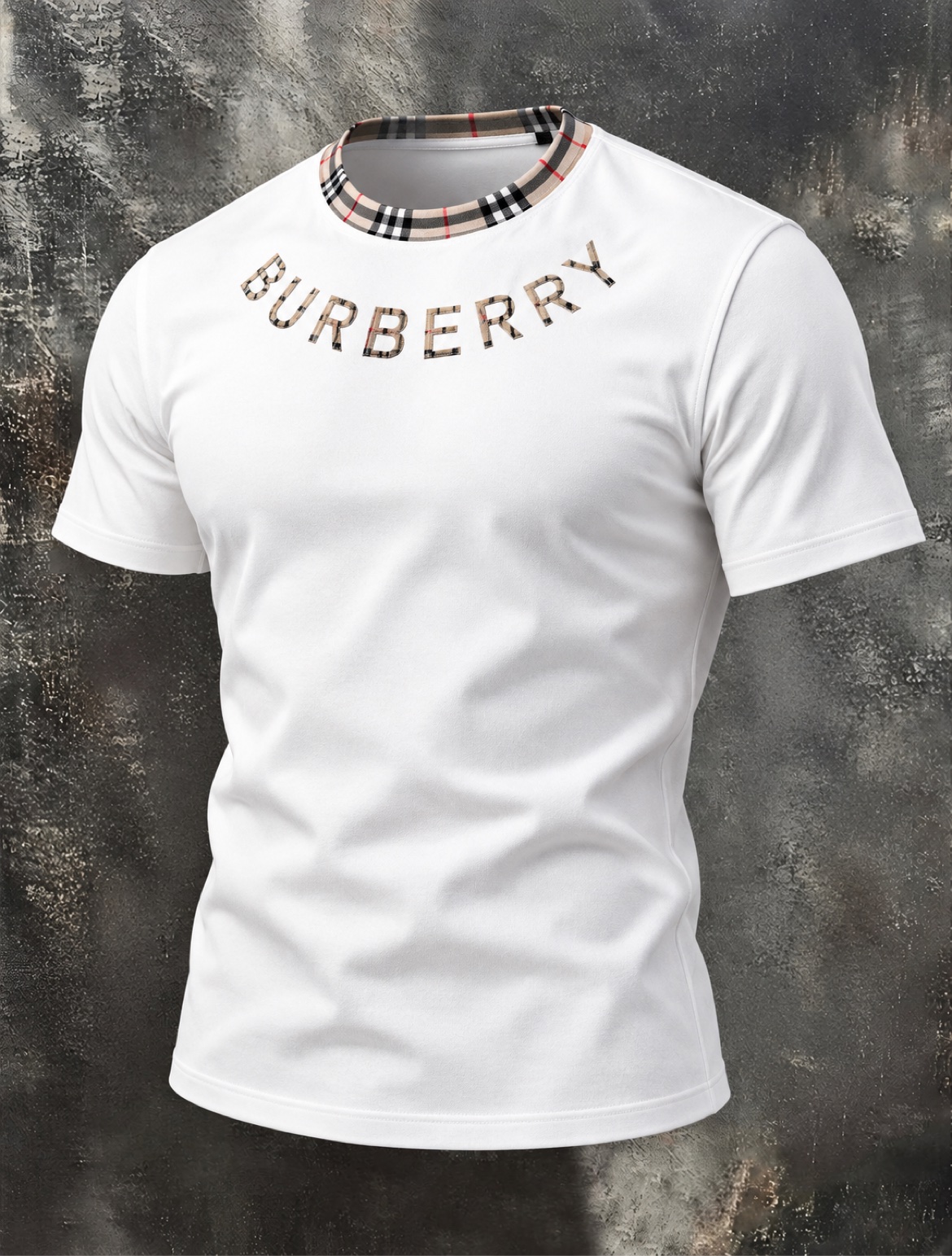 Burberry Check-Trim Logo T-Shirt — White