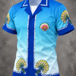 "Costa Blanca" Shell Camp Shirt — Blue